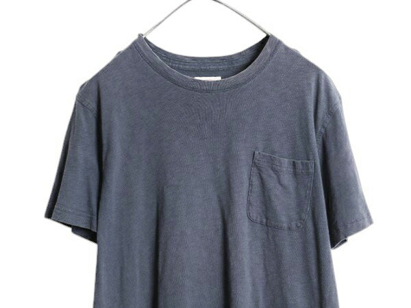 ブルックスブラザーズ ポケット付き 無地 半袖 Tシャツ メンズ L クルーネック ポケT コットン カットソー トップス シンプル ゆったり 紺