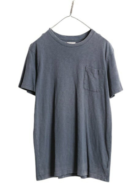 ブルックスブラザーズ ポケット付き 無地 半袖 Tシャツ メンズ L クルーネック ポケT コットン カットソー トップス シンプル ゆったり 紺
