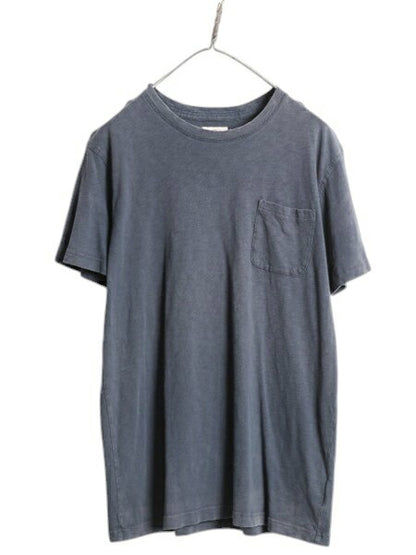 ブルックスブラザーズ ポケット付き 無地 半袖 Tシャツ メンズ L クルーネック ポケT コットン カットソー トップス シンプル ゆったり 紺