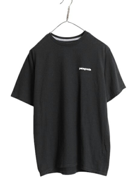 パタゴニア 両面 プリント 半袖 Tシャツ メンズ S / 23年製 アウトドア P6 バックプリント ボックスロゴ クルーネック カットソー ブラック