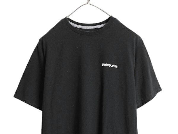 パタゴニア 両面 プリント 半袖 Tシャツ メンズ S / 23年製 アウトドア P6 バックプリント ボックスロゴ クルーネック カットソー ブラック