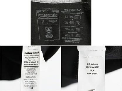 パタゴニア 両面 プリント 半袖 Tシャツ メンズ S / 23年製 アウトドア P6 バックプリント ボックスロゴ クルーネック カットソー ブラック
