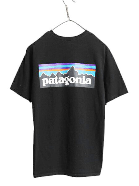 パタゴニア 両面 プリント 半袖 Tシャツ メンズ S / 23年製 アウトドア P6 バックプリント ボックスロゴ クルーネック カットソー ブラック