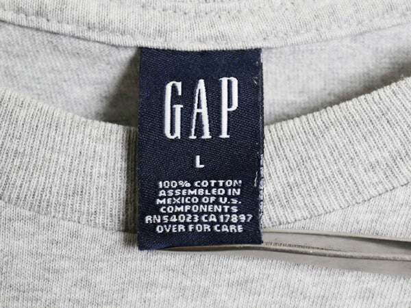 00s オールド ギャップ プリント 半袖 Tシャツ メンズ レディース L / クルーネック 星条旗 グラフィック ヴィンテージ 加工 カットソー 灰