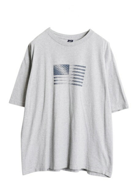 00s オールド ギャップ プリント 半袖 Tシャツ メンズ レディース L / クルーネック 星条旗 グラフィック ヴィンテージ 加工 カットソー 灰