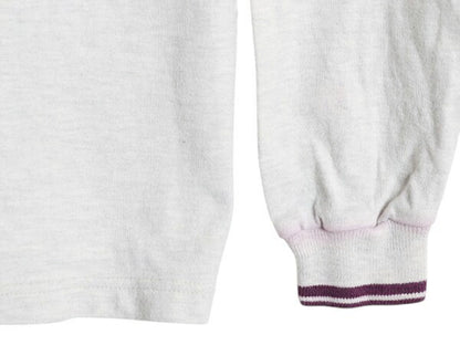 80s USA製 エルエルビーン モックネック ボーダー 長袖 Tシャツ メンズ レディース M ヴィンテージ ロンT ラガーシャツ ヘビーウェイト 灰