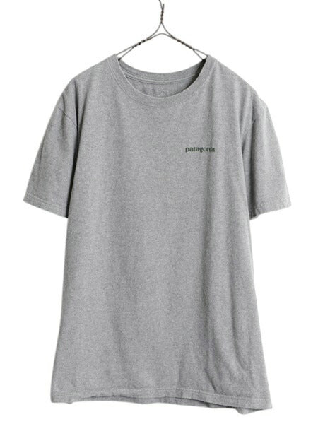 パタゴニア 両面 プリント 半袖 Tシャツ メンズ M / オーガニック コットン バックプリント カットソー グラフィック クルーネック グレー