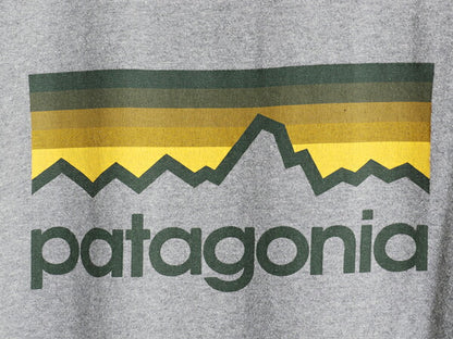 パタゴニア 両面 プリント 半袖 Tシャツ メンズ M / オーガニック コットン バックプリント カットソー グラフィック クルーネック グレー