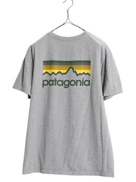 パタゴニア 両面 プリント 半袖 Tシャツ メンズ M / オーガニック コットン バックプリント カットソー グラフィック クルーネック グレー