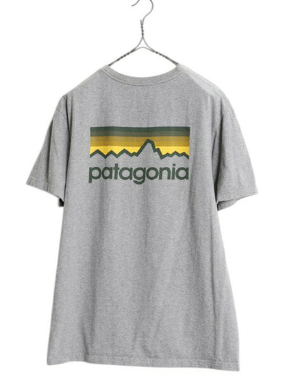 パタゴニア 両面 プリント 半袖 Tシャツ メンズ M / オーガニック コットン バックプリント カットソー グラフィック クルーネック グレー