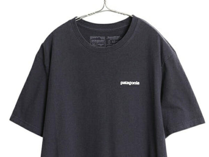 パタゴニア 両面 プリント 半袖 Tシャツ メンズ XL 古着 18年製 P6 バックプリント ボックスロゴ クルーネック カットソー 大きいサイズ 紺