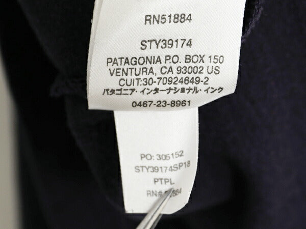 パタゴニア 両面 プリント 半袖 Tシャツ メンズ XL 古着 18年製 P6 バックプリント ボックスロゴ クルーネック カットソー 大きいサイズ 紺