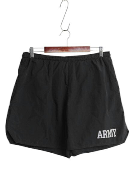 米軍実物 US ARMY アーミー ナイロン トレーニング ショートパンツ メンズ L 程/ ショーツ 短パン 海パン 水陸両用 インナー付き 軍物 黒