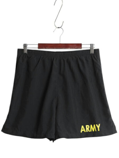 米軍実物 US ARMY アーミー ナイロン トレーニング ショートパンツ メンズ M ミリタリー ショーツ 短パン 海パン 水陸両用 インナー付き 黒