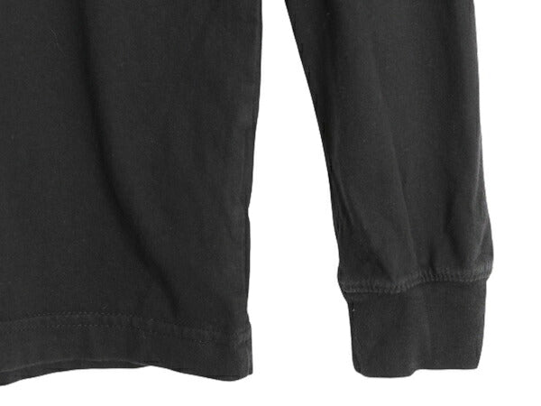 ノースフェイス プリント 長袖 Tシャツ メンズ S アウトドア ロンT ロングスリーブ カットソー 袖プリント ワンポイント シンプル ブラック