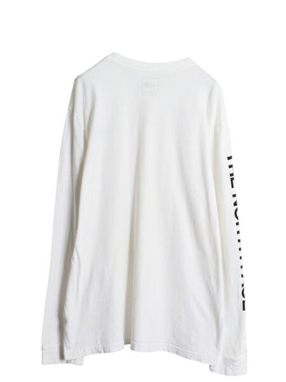 ノースフェイス プリント 長袖 Tシャツ メンズ XL アウトドア ロンT ロングスリーブ カットソー 袖プリント ワンポイント 大きいサイズ 白