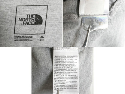 ノースフェイス プリント 長袖 Tシャツ メンズ XL アウトドア ロンT ロングスリーブ カットソー 袖プリント ワンポイント 大きいサイズ 灰