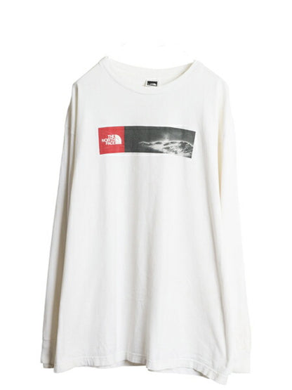ノースフェイス 両面 プリント 長袖 Tシャツ メンズ XL / 古着 アート イラスト グラフィック バックプリント ヘビーウェイト 大きいサイズ