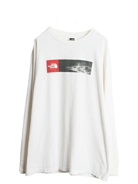 ノースフェイス 両面 プリント 長袖 Tシャツ メンズ XL / 古着 アート イラスト グラフィック バックプリント ヘビーウェイト 大きいサイズ