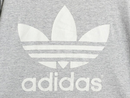 90s USA製 アディダス トレフォイル ロゴ プリント 半袖 Tシャツ メンズ XL / オールド シングルステッチ 大きいサイズ ヘビーウェイト 灰