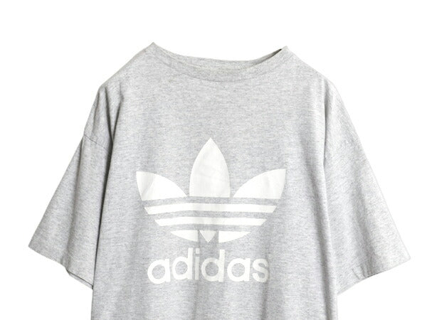 90s USA製 アディダス トレフォイル ロゴ プリント 半袖 Tシャツ メンズ XL / オールド シングルステッチ 大きいサイズ ヘビーウェイト 灰