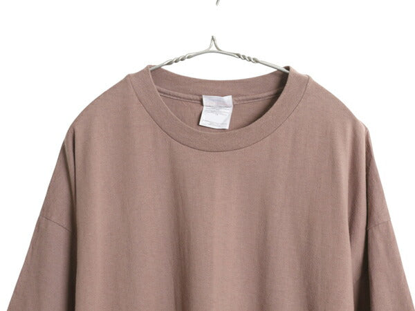 90s USA製 ヘインズ 無地 半袖 Tシャツ メンズ XXL / オールド シングルステッチ カットソー 大きいサイズ シンプル トップス ブランク 茶