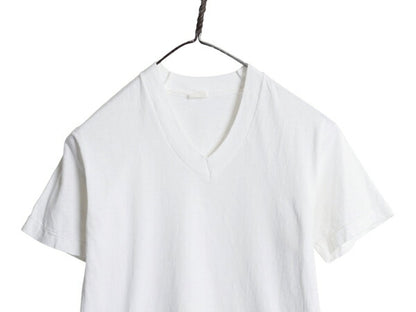 70s USA製 フルーツオブザルーム Vネック 無地 半袖 Tシャツ S 小さめ メンズ XS 程/ ヴィンテージ シングルステッチ カットソー インナー