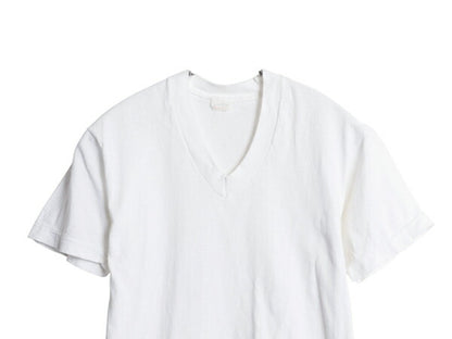 70s USA製 フルーツオブザルーム Vネック 無地 半袖 Tシャツ S 小さめ メンズ XS 程/ ヴィンテージ シングルステッチ インナー カットソー