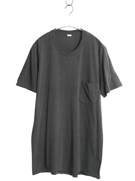 80s 90s USA製 ジョッキー ポケット付き 無地 半袖 Tシャツ メンズ L 小さめ M 程 ヴィンテージ シングルステッチ ポケT インナー 無地 黒