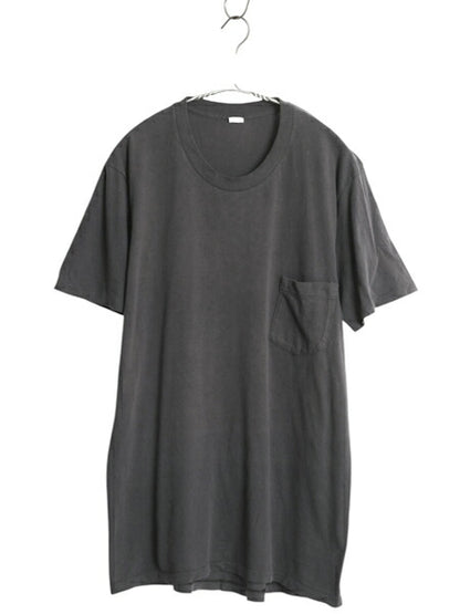 80s 90s USA製 ジョッキー ポケット付き 無地 半袖 Tシャツ メンズ L 小さめ M 程 ヴィンテージ シングルステッチ ポケT インナー 無地 黒