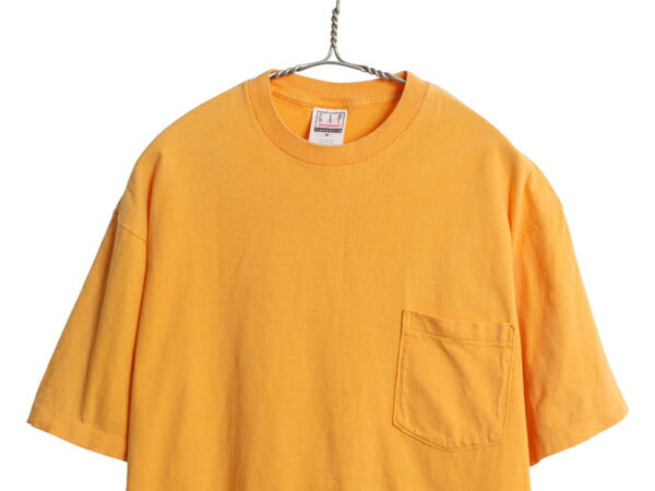 90s USA製 オールド ギャップ ポケット付き 無地 半袖 Tシャツ メンズ M 旧タグ ヘビーウェイト シングルステッチ ポケT  耳付き コットン