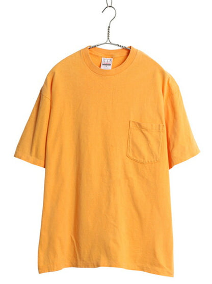 90s USA製 オールド ギャップ ポケット付き 無地 半袖 Tシャツ メンズ M 旧タグ ヘビーウェイト シングルステッチ ポケT  耳付き コットン