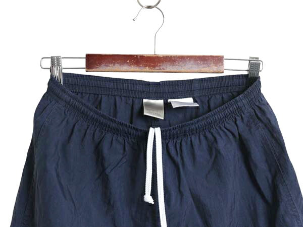 00s ナイキ ナイロン ショートパンツ メンズ S / オールド イージ ショーツ 短パン ハーフパンツ ワンポイント スウッシュ トレーニング 紺