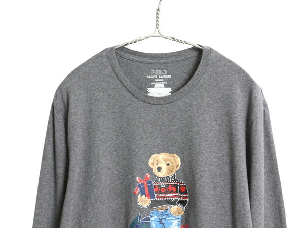 ポロベア ポロ ラルフローレン プリント 長袖 Tシャツ メンズ レディース M 古着 キャラクター コットン カットソー ロンT ロングスリーブ