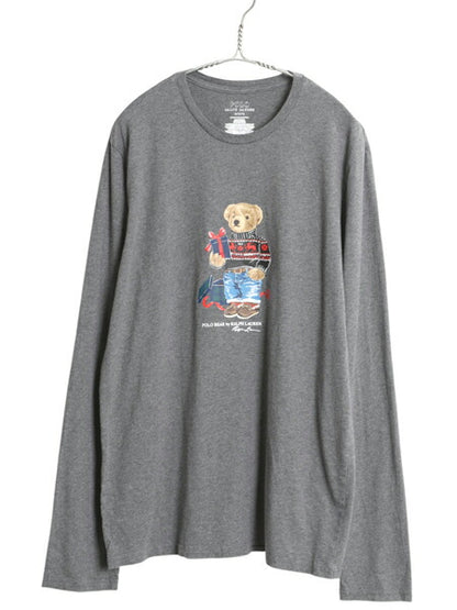 ポロベア ポロ ラルフローレン プリント 長袖 Tシャツ メンズ レディース M 古着 キャラクター コットン カットソー ロンT ロングスリーブ