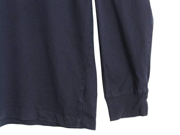 ポロ ラルフローレン ポケット付き 長袖 Tシャツ メンズ L 古着 ロンT ポケT ワンポイント ロングスリーブ カットソー シングルステッチ 紺