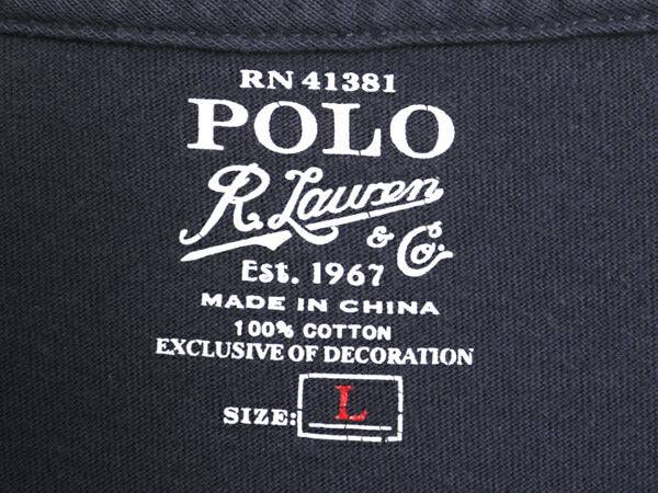 ポロ ラルフローレン ポケット付き 長袖 Tシャツ メンズ L 古着 ロンT ポケT ワンポイント ロングスリーブ カットソー シングルステッチ 紺
