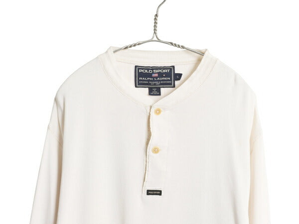 00s ポロスポーツ ラルフローレン ヘンリーネック 長袖 Tシャツ メンズ L / 古着 オールド ポロ ロンT リブ編み ロングスリーブ カットソー