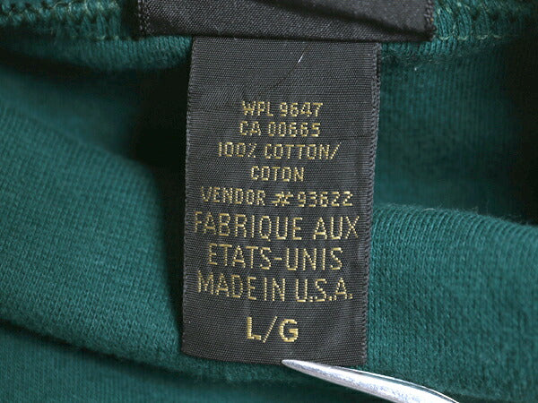 80s USA製 エディーバウアー タートルネック 長袖 Tシャツ メンズ L 古着 ヴィンテージ ロンT スムース コットン 無地 シングルステッチ 緑