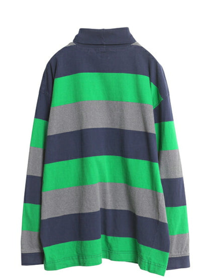 90s USA製 オールド ギャップ タートルネック ボーダー 長袖 Tシャツ メンズ XL / ロンT ラガーシャツ 素材 ヘビーウェイト 大きいサイズ