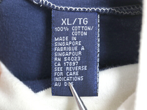 90s オールド ギャップ タートルネック ボーダー 長袖 Tシャツ メンズ XL / ロンT スムース コットン シングルステッチ 大きいサイズ 厚手