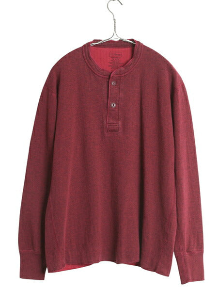 エルエルビーン ヘンリーネック 長袖 Tシャツ メンズ M / ロンT アンダーシャツ ロングスリーブ ロングTシャツ カットソー 2レイヤー 厚手