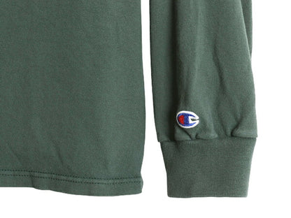 90s USA製 チャンピオン ヘンリーネック 長袖 Tシャツ メンズ XL / オールド ロンT アンダーシャツ ロングスリーブ スクリプト ロゴ 目付き