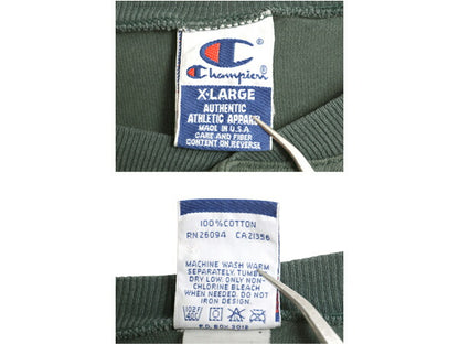 90s USA製 チャンピオン ヘンリーネック 長袖 Tシャツ メンズ XL / オールド ロンT アンダーシャツ ロングスリーブ スクリプト ロゴ 目付き
