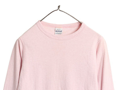 80s USA製 デュオフォールド 2レイヤー 長袖 Tシャツ レディース M 小さめ S ヴィンテージ 無地 ロンT アンダーシャツ カットソー インナー
