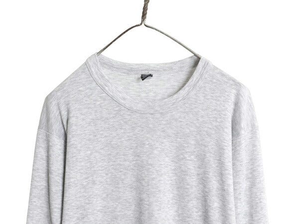 90s USA製 ランズエンド 無地 長袖 Tシャツ メンズ M / オールド ロンT アンダーシャツ カットソー ストレッチ インナー トップス シンプル