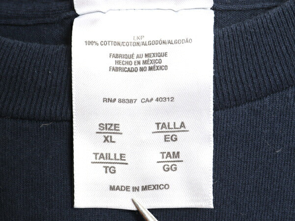 00s アディダス ワンポイント ロゴ 刺繍 半袖 Tシャツ メンズ XL オールド ヘビーウェイト コットン カットソー 大きいサイズ シンプル 紺