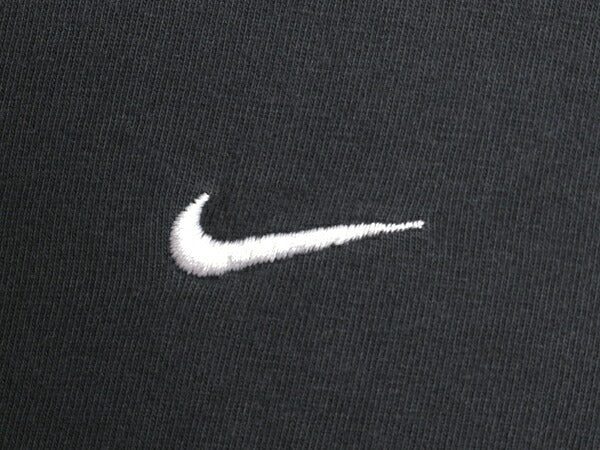 00s ナイキ スウッシュ 刺繍 半袖 Tシャツ メンズ XXL オールド ヘビーウェイト コットン ワンポイント カットソー 大きいサイズ ブラック