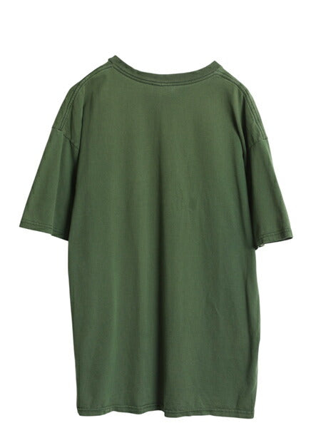 00s ナイキ スウッシュ 刺繍 半袖 Tシャツ メンズ XL / オールド ヘビーウェイト コットン ワンポイント カットソー 大きいサイズ グリーン