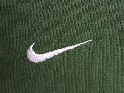 00s ナイキ スウッシュ 刺繍 半袖 Tシャツ メンズ XL / オールド ヘビーウェイト コットン ワンポイント カットソー 大きいサイズ グリーン